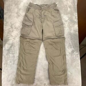 REI Convertible Zip Off Cargo Pants Mens Hiking Outdoor Khaki EUC